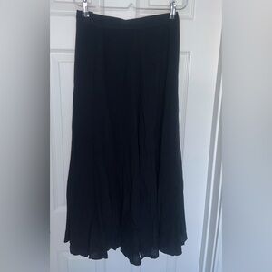 Vintage Laura Ashley Black Pleated Maxi Skirt
